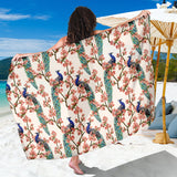 Peacock Tropical Flower Pattern Sarong