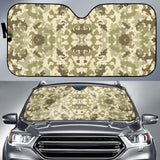 Light Green Camo Camouflage Pattern Car Sun Shade