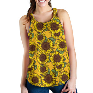 Sunflower pattern Women Racerback Tank Top