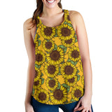 Sunflower pattern Women Racerback Tank Top
