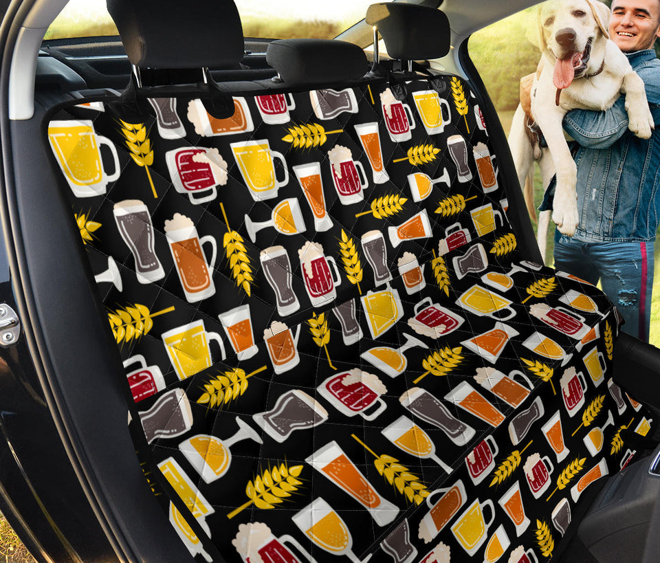 Beer Type Pattern Dog Car Seat Covers