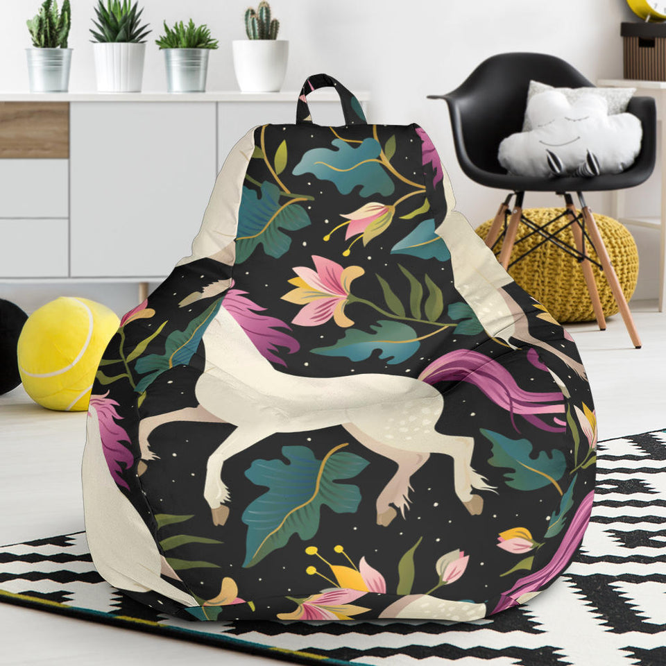 Unicorns Forest Background Bean Bag Cover