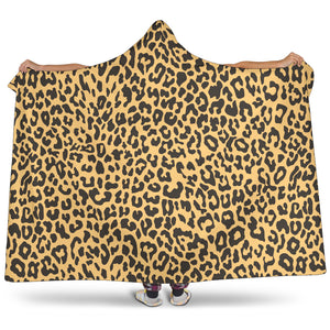 Leopard Skin Print Hooded Blanket