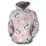 Cute Panda Ballon Heart Pattern Men Women Pullover Hoodie