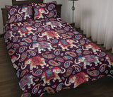 Elephant indian style ornament pattern Quilt Bed Set