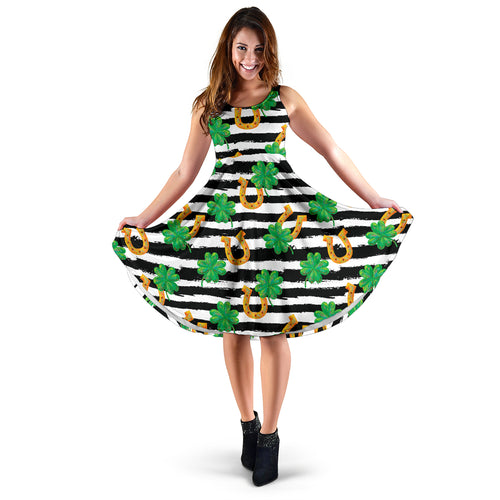 Horseshoes Pattern Print Design 01 Sleeveless Midi Dress