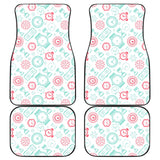 Clock Time Pattern Blackground Front And Back Car Mats