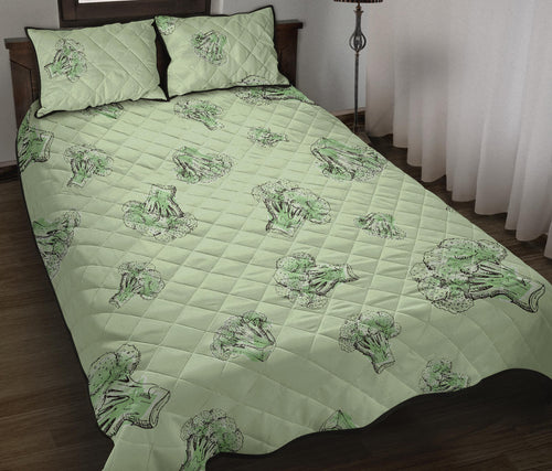 broccoli sketch pattern Quilt Bed Set