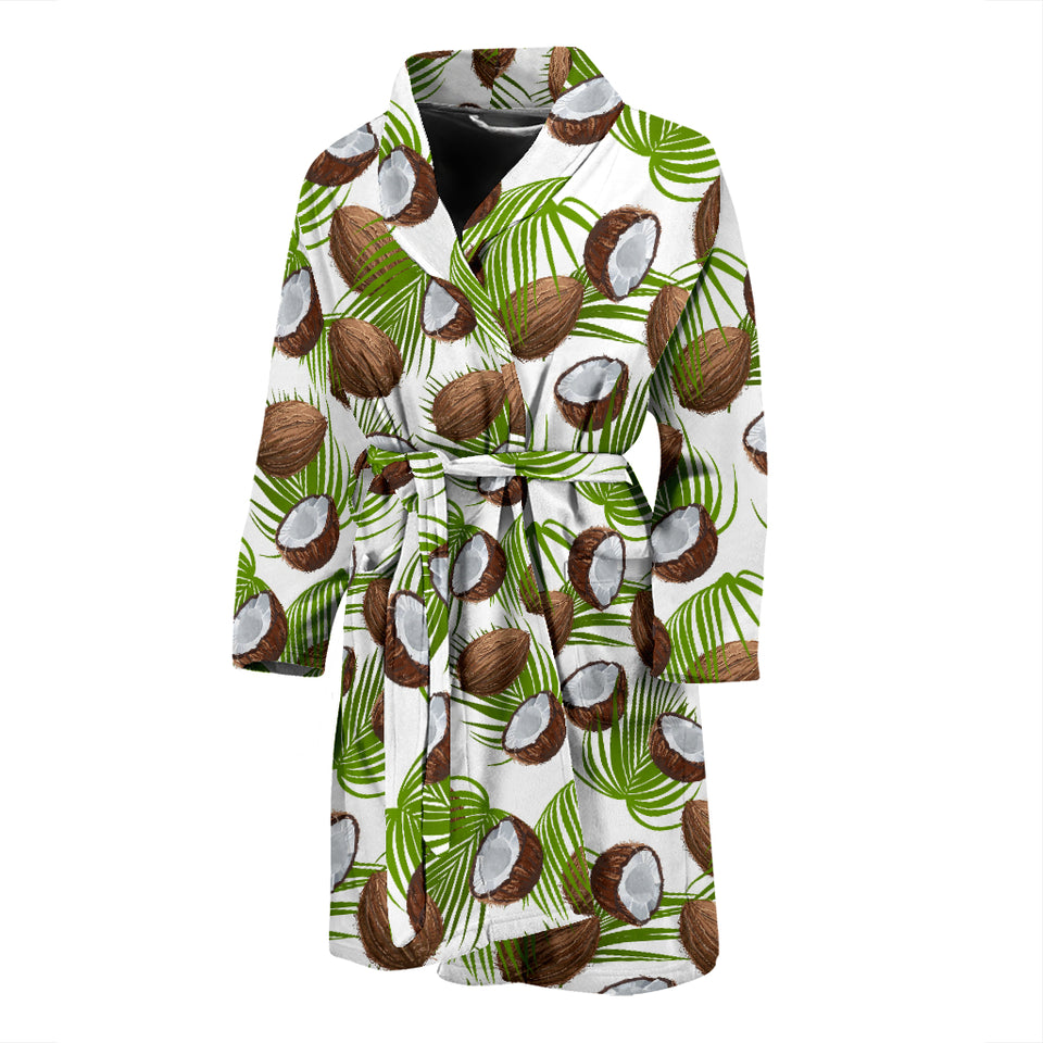 Coconut Pattern Print Design 04 Men's Bathrobe