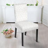 Arabic White Pattern Dining Chair Slipcover