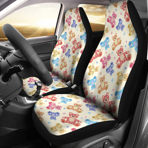 Teddy Bear Pattern Print Design 05 Universal Fit Car Seat Covers