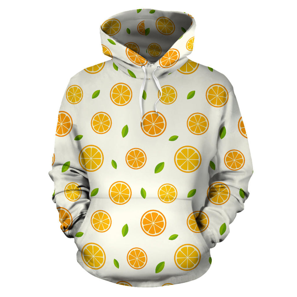 Oranges Leaves Pattern Men Women Pullover Hoodie