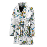 Peacock Feather Pattern Women'S Bathrobe