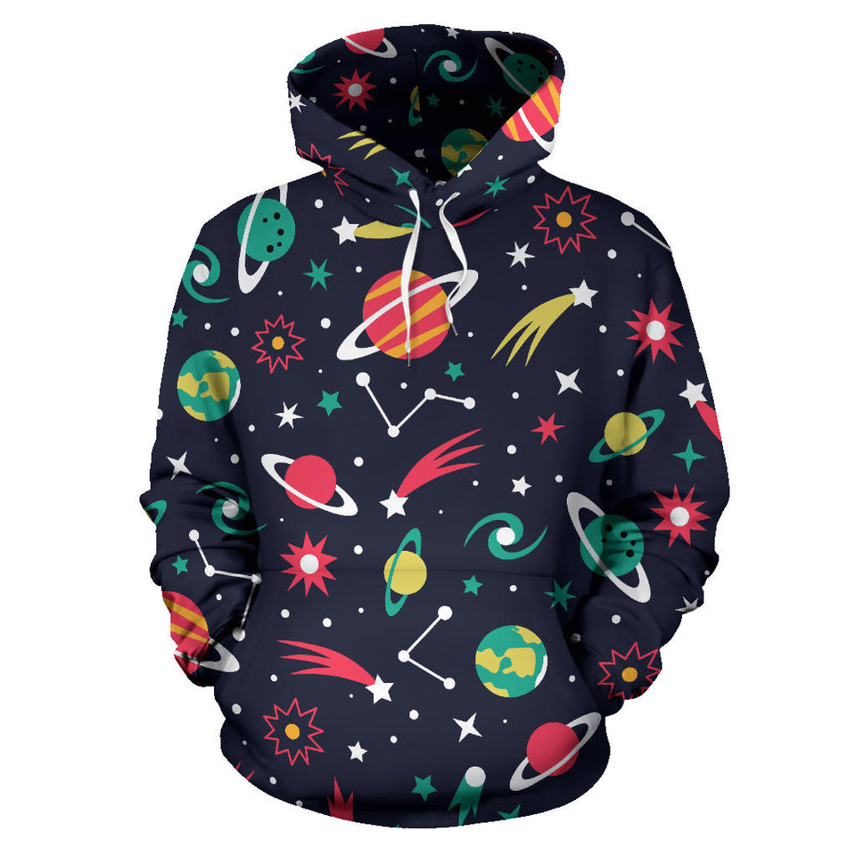Colorful Space Pattern Planet Star Men Women Pullover Hoodie