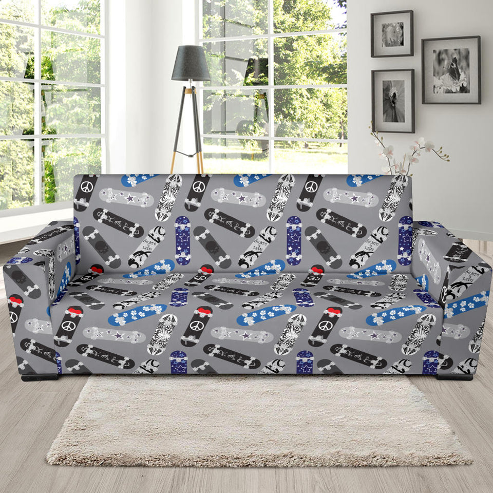 Skate Board Pattern Print Design 03  Sofa Slipcover