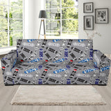 Skate Board Pattern Print Design 03  Sofa Slipcover