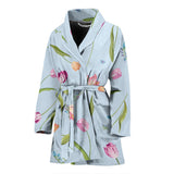 Watercolor Tulips Pattern Women'S Bathrobe