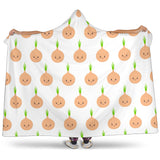 Cute Onions Smiling Faces Hooded Blanket