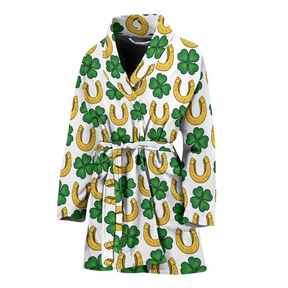 Horseshoes Pattern Print Design 04 Women's Bathrobe