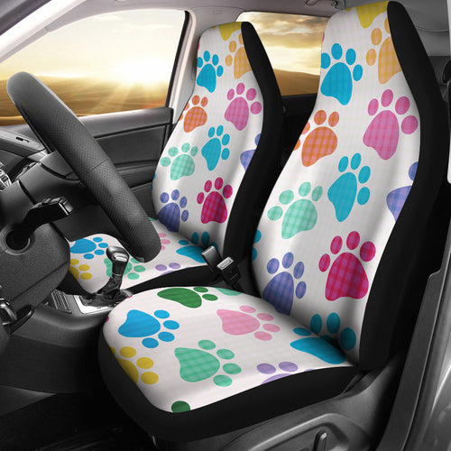 Dog Paws Pattern Print Design 01 Universal Fit Car Seat Covers