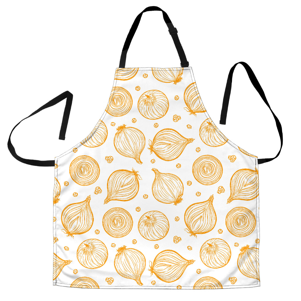 Hand Drawn Onion Pattern Adjustable Apron