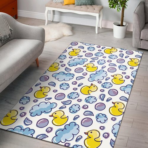 Duck Toy Pattern Print Design 01 Area Rug