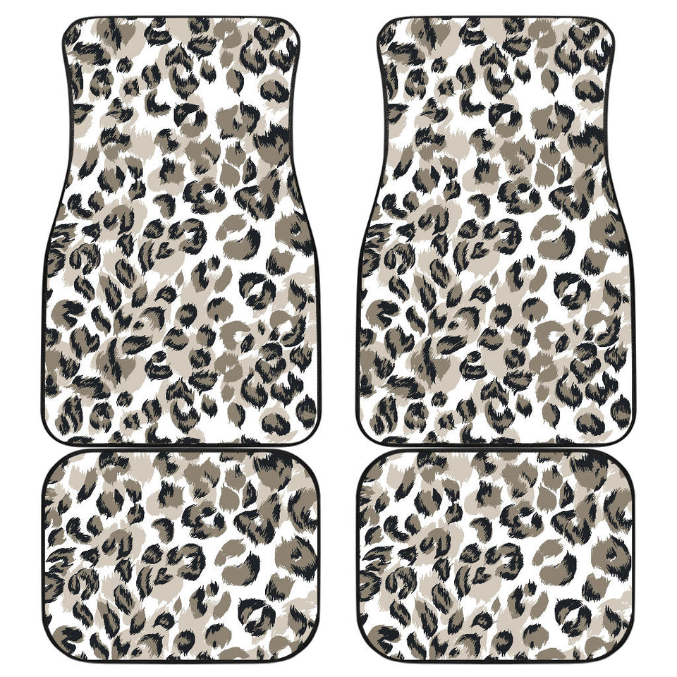 Leopard Skin Print Pattern Front And Back Car Mats
