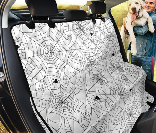 Spider Web Cobweb Pattern White Background Dog Car Seat Covers