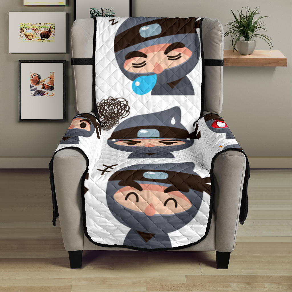 Cute ninja design pattern Chair Cover Protector