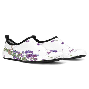 Lavender Flower Design Pattern Aqua Shoes