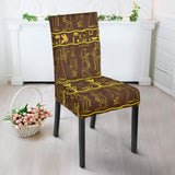 Egypt Hieroglyphics Pattern Print Design 03 Dining Chair Slipcover