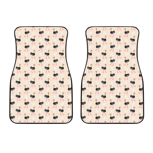 Ostrich Pattern Print Design 05 Front Car Mats