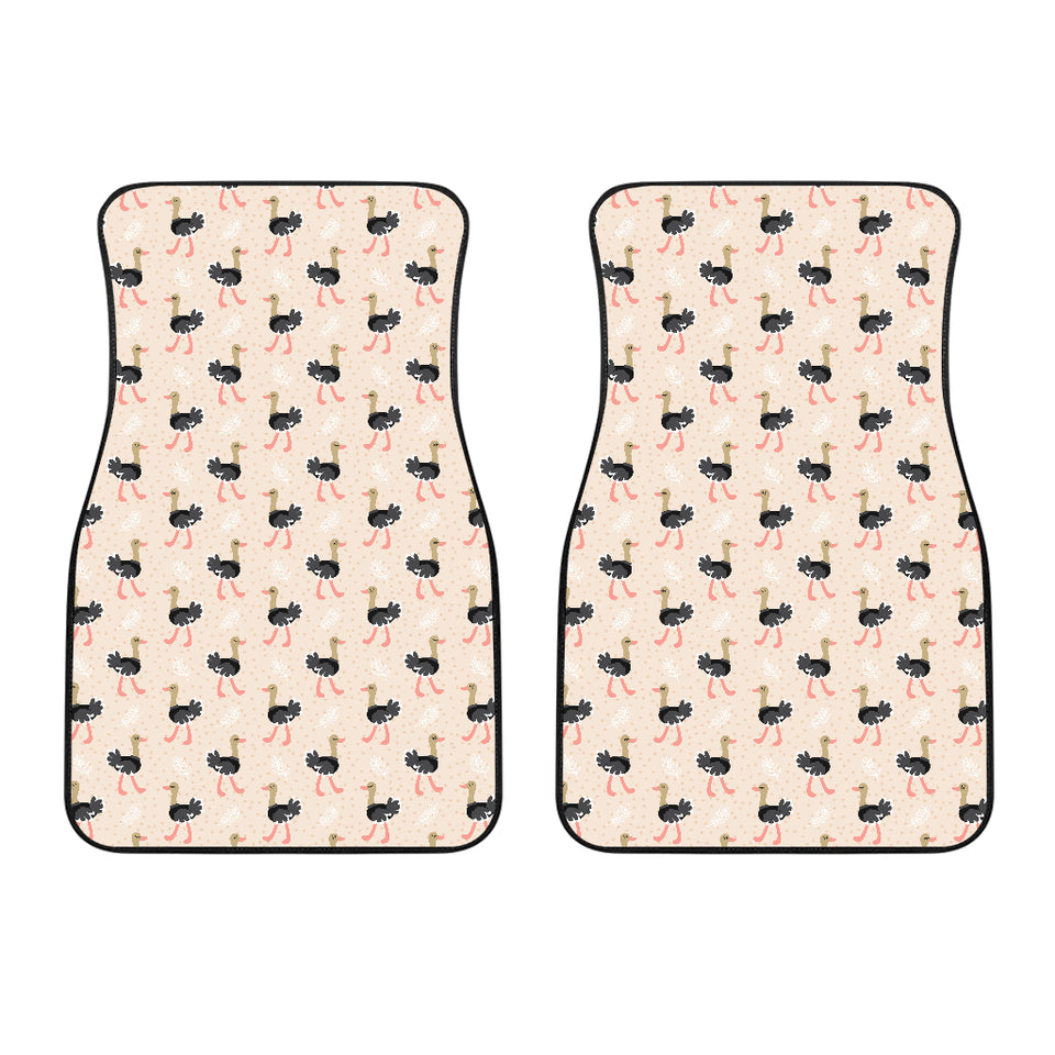Ostrich Pattern Print Design 05 Front Car Mats