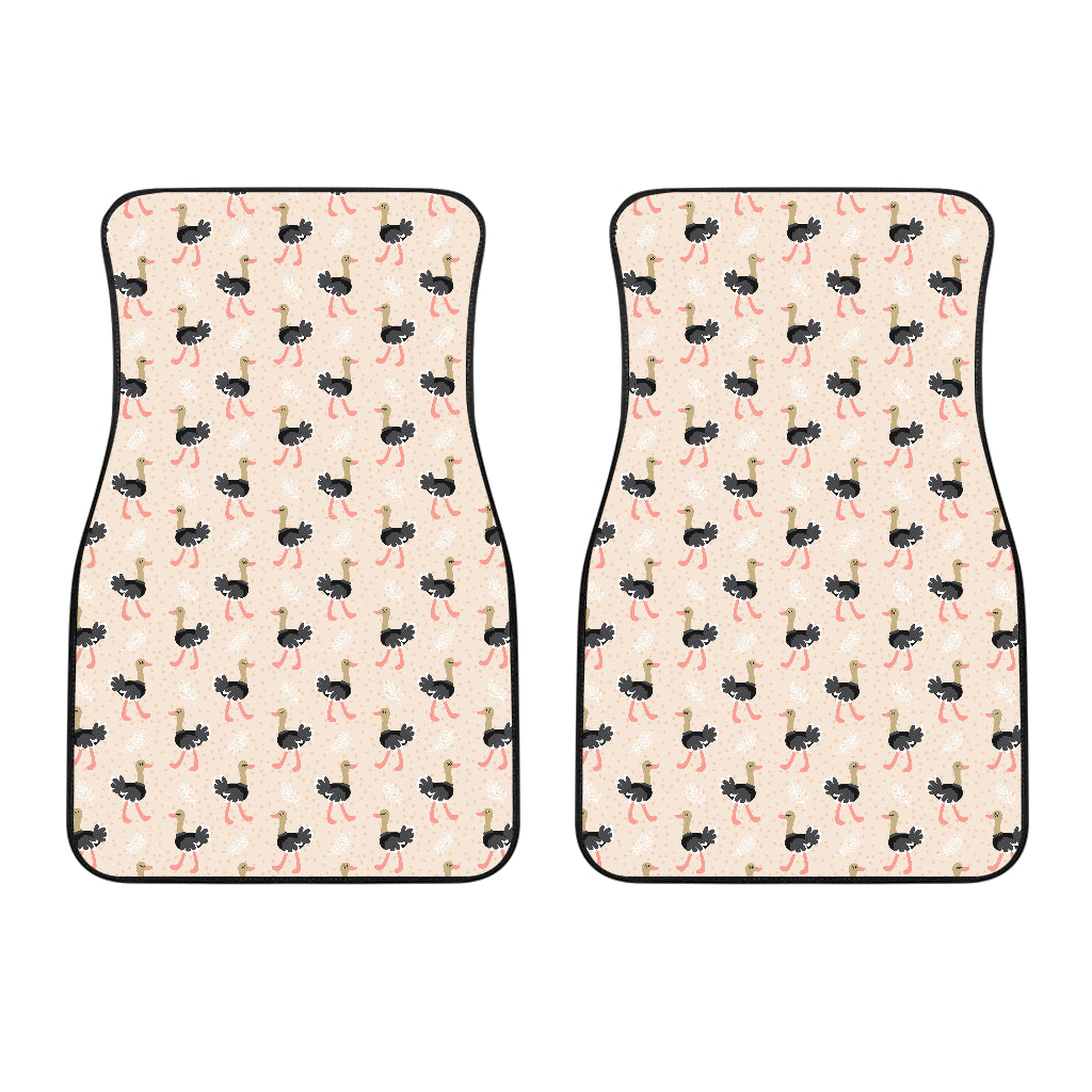 Ostrich Pattern Print Design 05 Front Car Mats