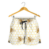 Bee Honeycomb Seamless Design Pattern Women Shorts