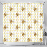 Bee Honeycomb Seamless Design Pattern Shower Curtain Fulfilled In US