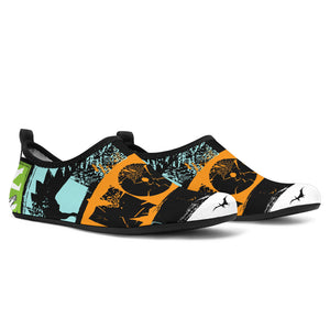 Dinosaurs Print Pattern Aqua Shoes