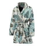 Dragonfly Butterfly Plants Insect Flower Vintage Style Pattern Women'S Bathrobe