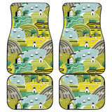 Hand Drawn Windmill Pattern Front And Back Car Mats