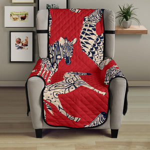Zebra abstract red background Chair Cover Protector