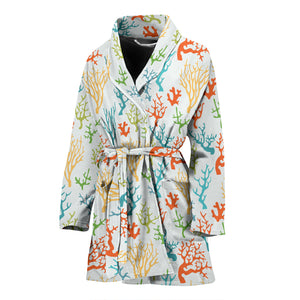 Coral Reef Pattern Print Design 02 Women's Bathrobe