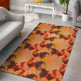 Red Rooster Chicken Cock Pattern Area Rug