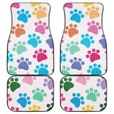 Dog Paws Pattern Print Design 01 Front and Back Car Mats
