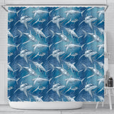 Shark Hand Drawn Shower Curtain Fulfilled In US