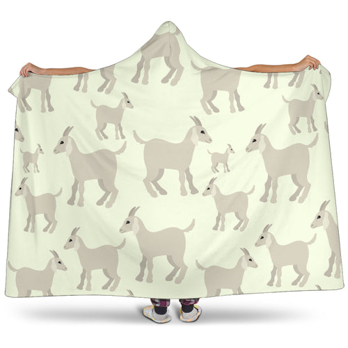 Little Young Goat Pattern Hooded Blanket