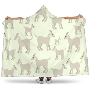 Little Young Goat Pattern Hooded Blanket