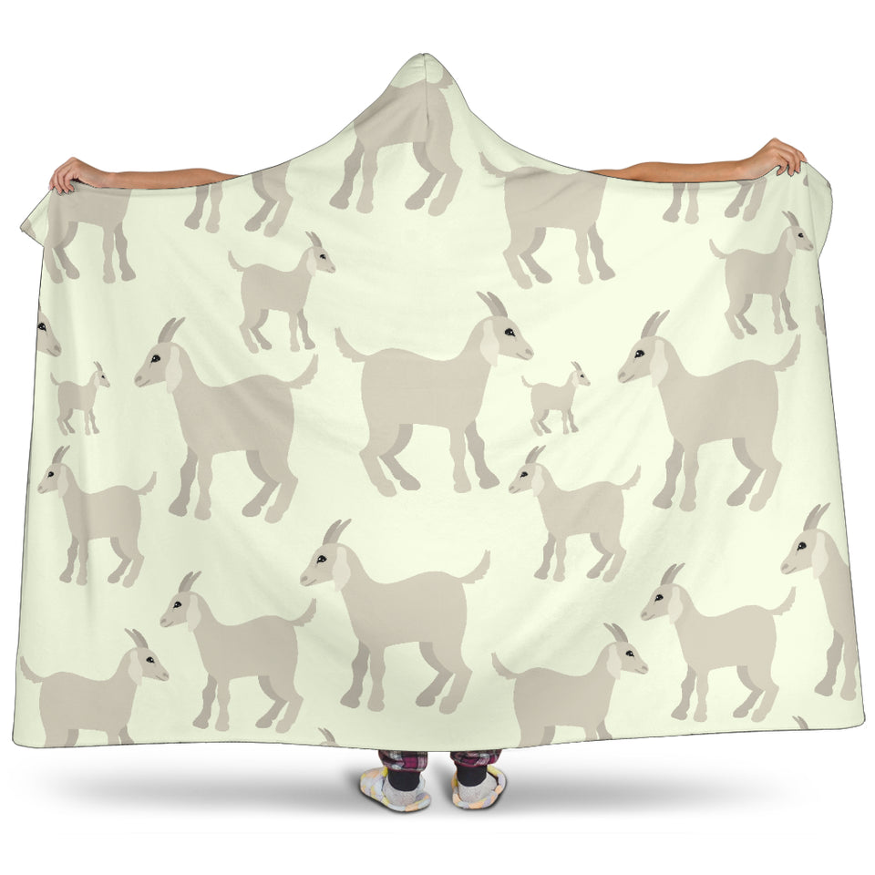 Little Young Goat Pattern Hooded Blanket