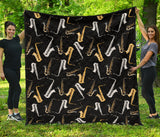 Saxophone Design Pattern Premium Quilt