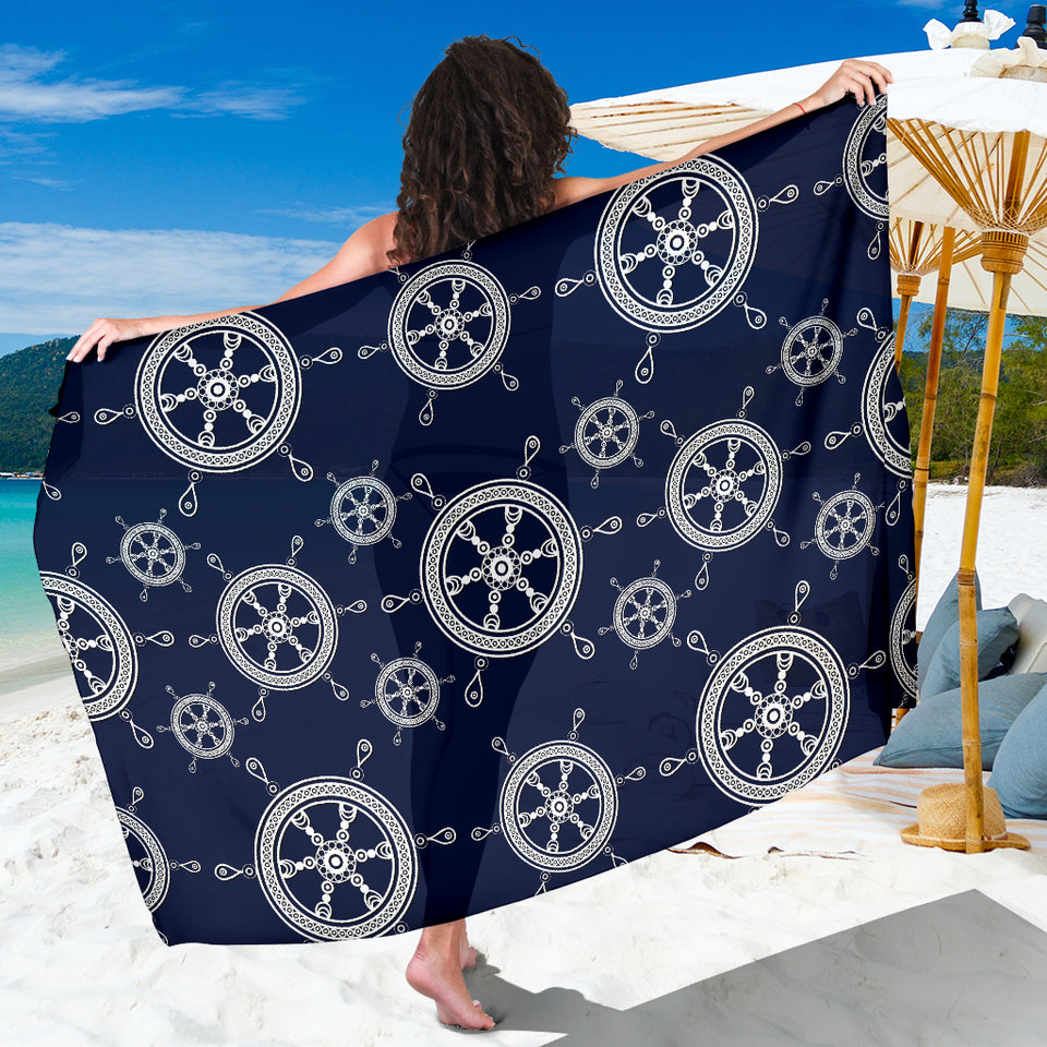 Nautical Steering Wheel Design Pattern Sarong
