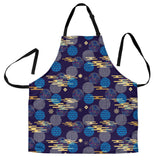 Blue Japanese Pattern Cloud Wave Flower Adjustable Apron